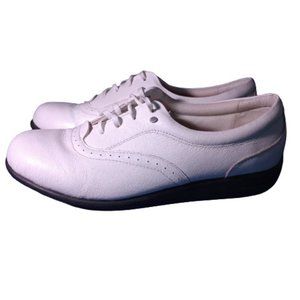 Dr Scholl's White Lace Up Shoe Women's Size 8M Leather Upper Style e6y09